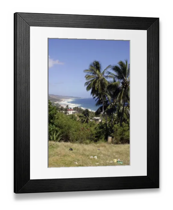 Framed Print : Bathsheba Beach on the east coast of Barbados in the Caribbean