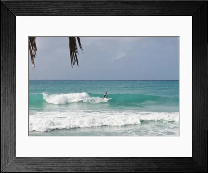 Framed Print : Surfers at Enterprise Point Barbados, Caribbean Framed Print : Surfers at Enterprise Point Barbados, Caribbean