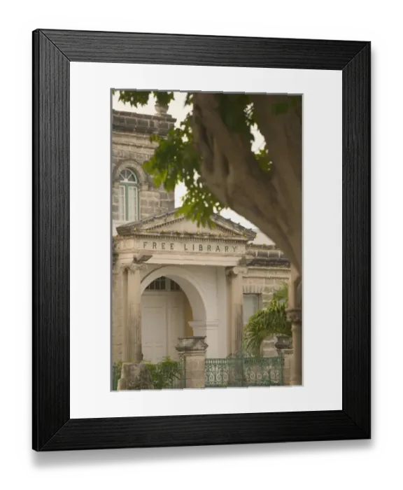 Framed Print : BARBADOS, Bridgetown, Detail of Public Library Framed Print : BARBADOS, Bridgetown, Detail of Public Library