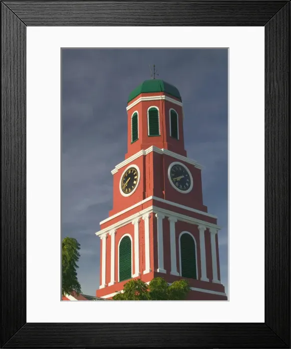 Framed Print : BARBADOS, Bridgetown, Barbados Garrison Area, Clock Tower of the Main Guard Buiding Framed Print : BARBADOS, Bridgetown, Barbados Garrison Area, Clock Tower of the Main Guard Buiding