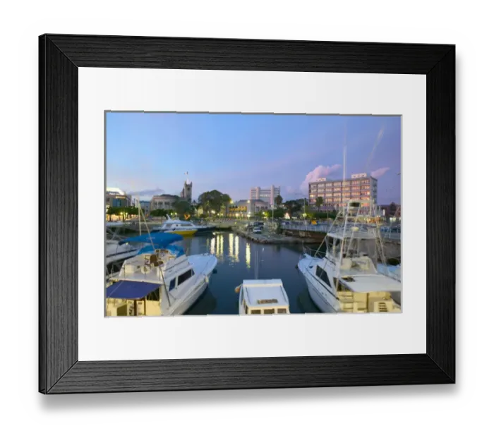 Framed Print : BARBADOS, Bridgetown, Evening View of The Careenage Framed Print : BARBADOS, Bridgetown, Evening View of The Careenage
