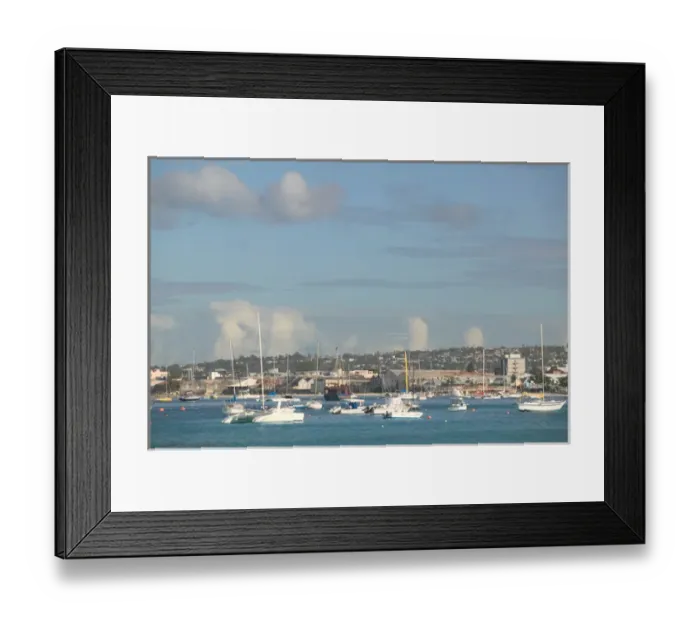 Framed Print : BARBADOS, Bridgetown, Town View along Carlisle Bay, Morning