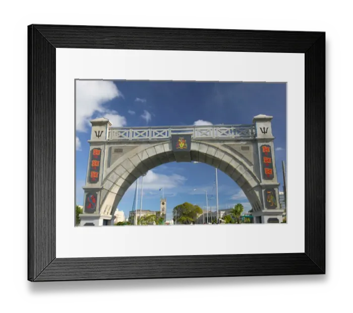 Framed Print : BARBADOS, Bridgetown, Independence Arch, The Careenage