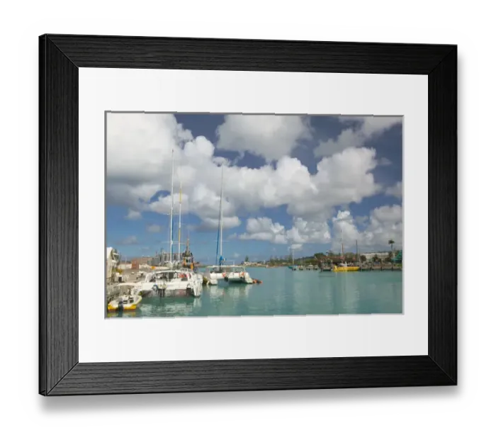Framed Print : BARBADOS, Bridgetown, Tour Boats, Bridgetown Harbour