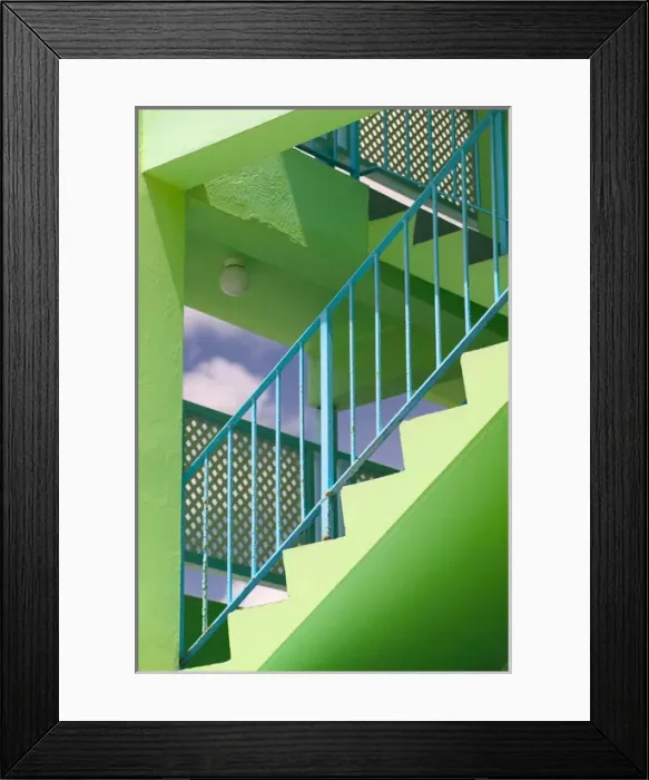Framed Print : BARBADOS, Rockley, Hotel Staircase Detail, Rockley Beach Framed Print : BARBADOS, Rockley, Hotel Staircase Detail, Rockley Beach