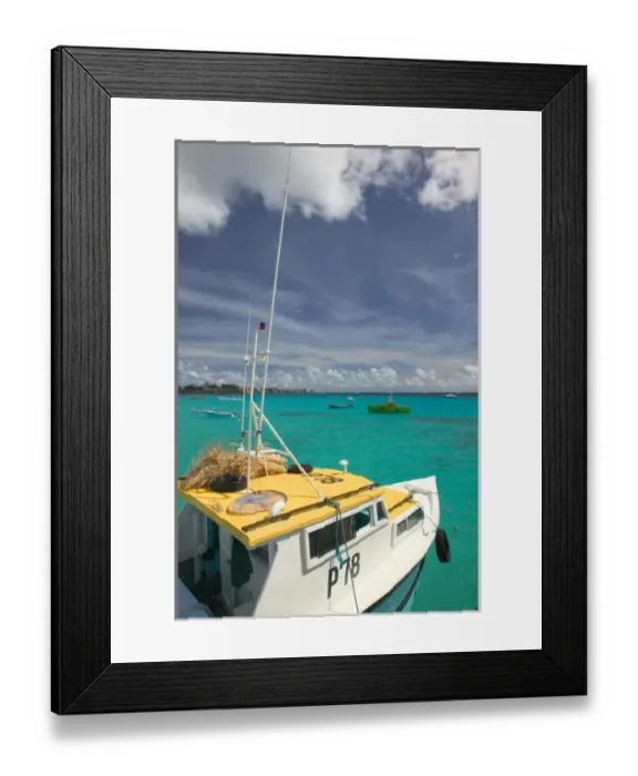 Framed Print : BARBADOS, Oistins, Oistins Bay View from Commercial Fishing Pier Framed Print : BARBADOS, Oistins, Oistins Bay View from Commercial Fishing Pier