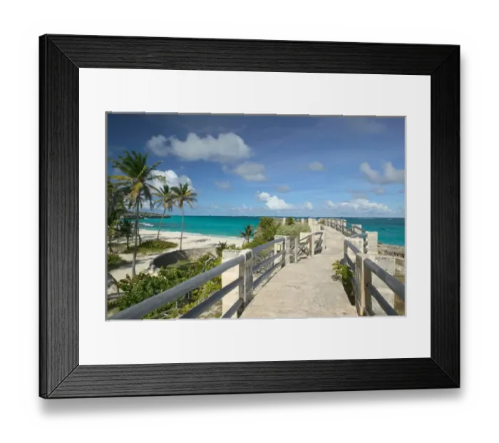 Framed Print : BARBADOS, South East Coast, Long Bay, Harrismith Beach walkway