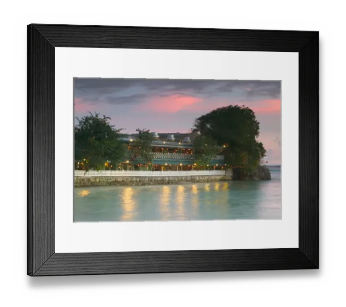 Framed Print : BARBADOS, St. Lawrence Gap, Waterfront Restaurant, Picses