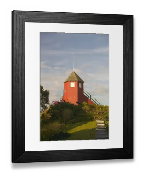 Framed Print : BARBADOS, St. George Parish, View of the Signal Tower at Gun Hill Station
