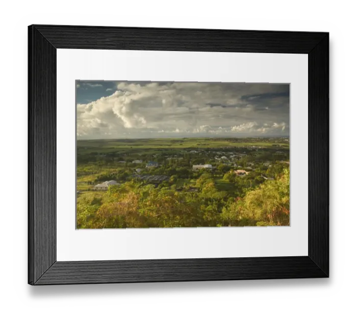 Framed Print : BARBADOS, St. George Parish, Francia, Morning View of Francia village from Gun Hll Framed Print : BARBADOS, St. George Parish, Francia, Morning View of Francia village from Gun Hll