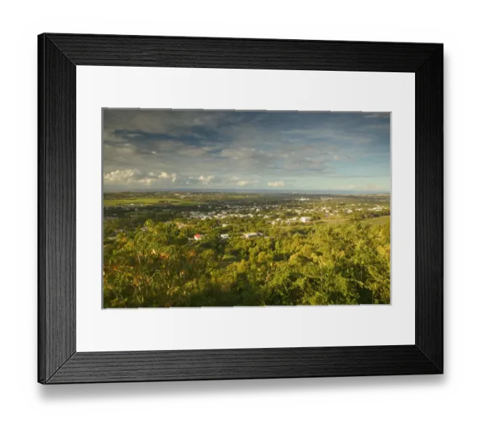 Framed Print : BARBADOS, St. George Parish-Francia, Morning View of Francia village from Gun Hill Framed Print : BARBADOS, St. George Parish-Francia, Morning View of Francia village from Gun Hill