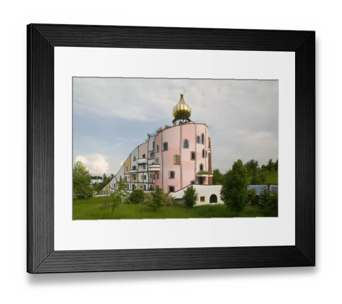 Framed Print : AUSTRIA-STYRIA (Stiermark)- BAD BLUMAU: Rogner-Bad Blumau Hotel (b. 1997) designed
