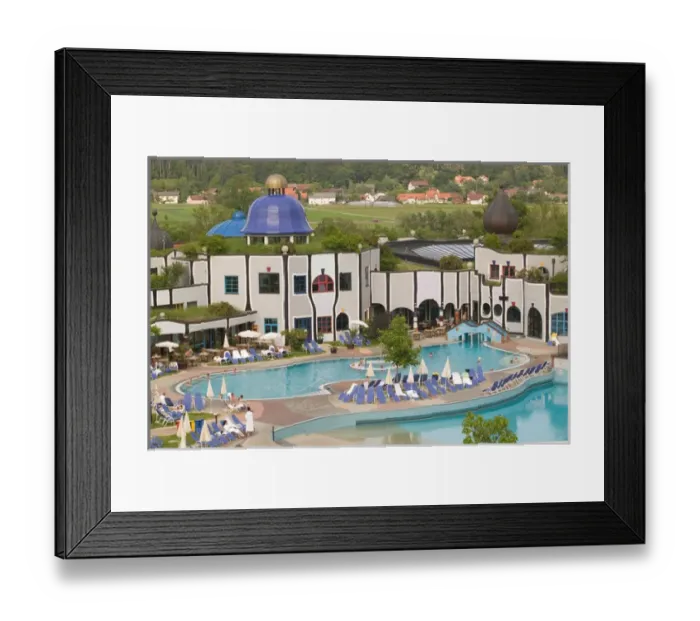 Framed Print : AUSTRIA-STYRIA (Stiermark)- BAD BLUMAU: Rogner-Bad Blumau Hotel (b. 1997) designed Framed Print : AUSTRIA-STYRIA (Stiermark)- BAD BLUMAU: Rogner-Bad Blumau Hotel (b. 1997) designed