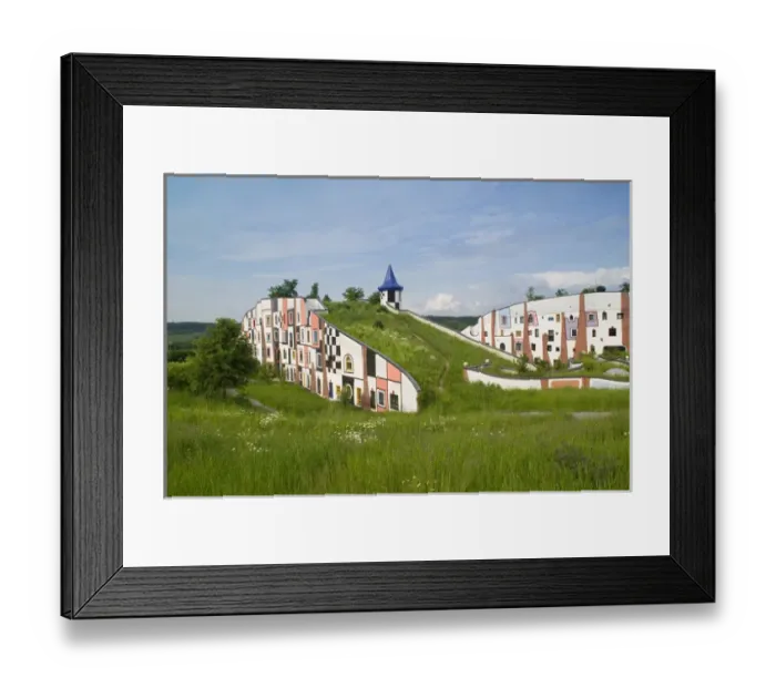 Framed Print : AUSTRIA-STYRIA (Stiermark)- BAD BLUMAU: Rogner-Bad Blumau Hotel (b. 1997) designed