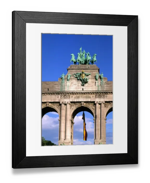 Framed Print : Belgium Brussels Arch of Cinquatenaire colorful monument in Belgium