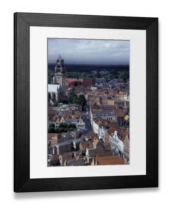 Framed Print : Europe, Belgium, Bruges The Belfort (Belfry); view of medieval Bruges from 272 ft Framed Print : Europe, Belgium, Bruges The Belfort (Belfry); view of medieval Bruges from 272 ft