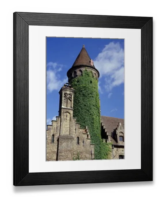 Framed Print : Europe, Belgium, Bruges Church of Our Lady; ivy-covered medieval tower Framed Print : Europe, Belgium, Bruges Church of Our Lady; ivy-covered medieval tower