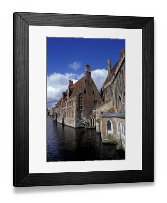 Framed Print : Europe, Belgium, Bruges Hans Memling Museum, situated along the River Dijver