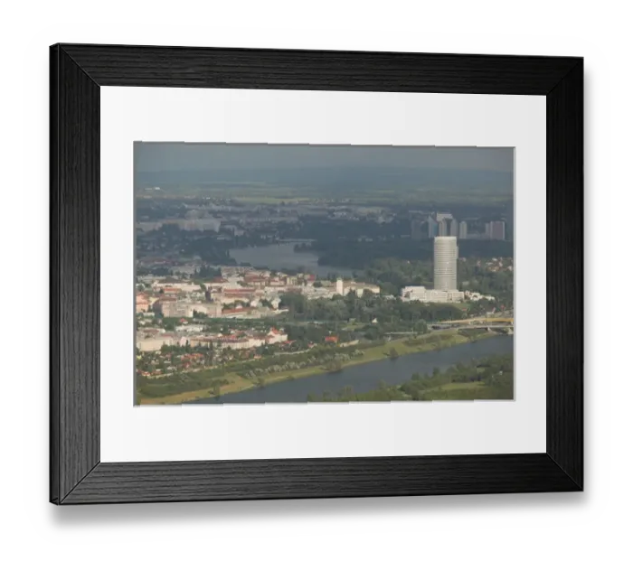 Framed Print : AUSTRIA-Vienna: UNO City & Danube River / Late Afternoon from Leopoldsberg Framed Print : AUSTRIA-Vienna: UNO City & Danube River / Late Afternoon from Leopoldsberg