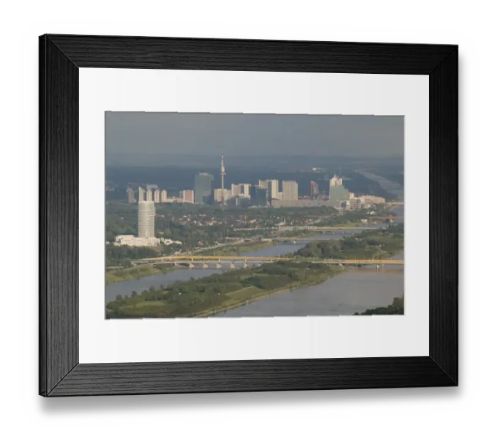 Framed Print : AUSTRIA-Vienna: UNO City & Danube River / Late Afternoon from Leopoldsberg Framed Print : AUSTRIA-Vienna: UNO City & Danube River / Late Afternoon from Leopoldsberg