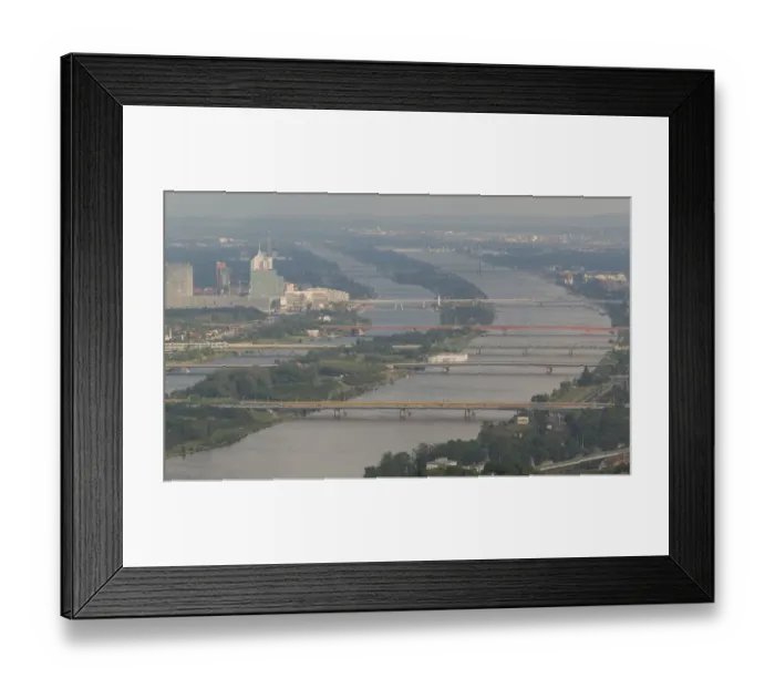 Framed Print : AUSTRIA-Vienna: UNO City & Danube River / Late Afternoon from Leopoldsberg Framed Print : AUSTRIA-Vienna: UNO City & Danube River / Late Afternoon from Leopoldsberg