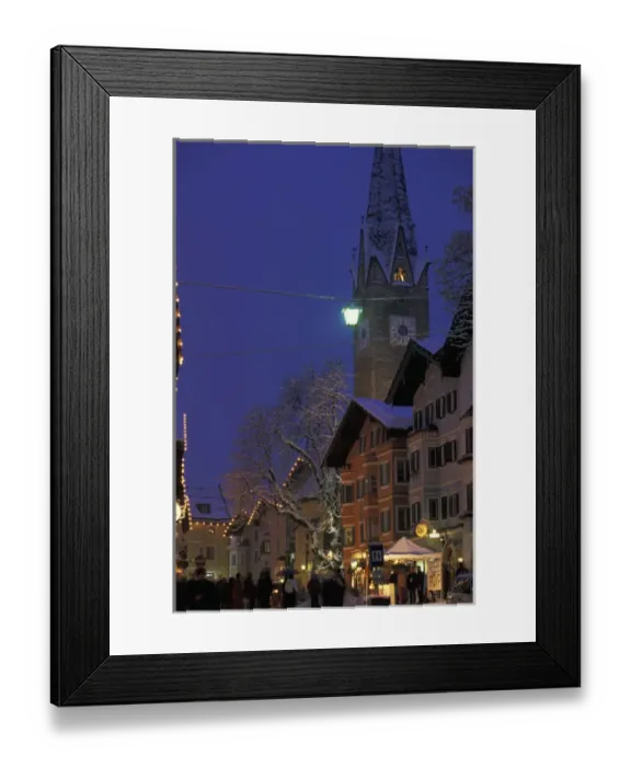 Framed Print : Europe, Austria, Tirol, Kitzbuhel. Evening in Vorderstadt Framed Print : Europe, Austria, Tirol, Kitzbuhel. Evening in Vorderstadt