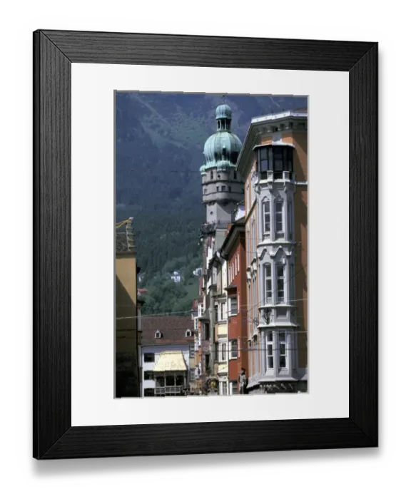Framed Print : Europe, Austria, Tyrol, Inssbruck, Alstadt. Houses on Friedrichstrasse Framed Print : Europe, Austria, Tyrol, Inssbruck, Alstadt. Houses on Friedrichstrasse