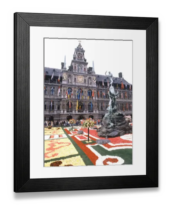 Framed Print : Antwerp Town Hall Stadhuis, 1564 Tapis de Fleurs Festival