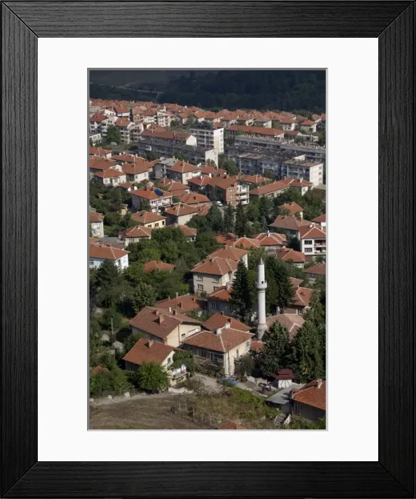 Framed Print : Bulgaria, Belogradshick. Overview of the red roofed town of Belogradshick located