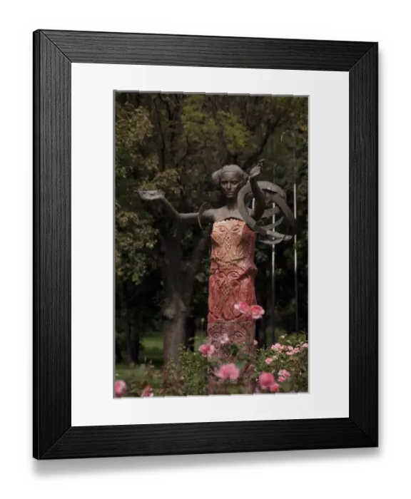 Framed Print : Bulgaria, Port city of Vidin along the Danube River. City garden sculpture Framed Print : Bulgaria, Port city of Vidin along the Danube River. City garden sculpture