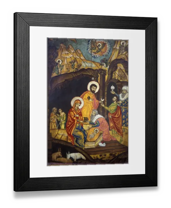 Framed Print : Europe, Bulgaria Three Kings at Christs Nativity, Bulgarian traditional sacred