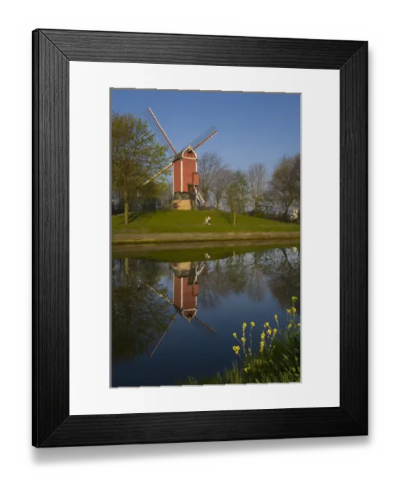 Framed Print : Windmill, Gent-Brugge-Oostende Canal, Brugge, Flanders, Belgium Framed Print : Windmill, Gent-Brugge-Oostende Canal, Brugge, Flanders, Belgium