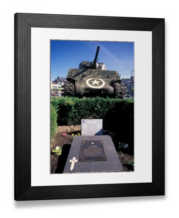 Framed Print : EUROPE, Belgium, Bastogne Place Gen. Mcauliffe, Battle of the Bulge Sherman Tank Framed Print : EUROPE, Belgium, Bastogne Place Gen. Mcauliffe, Battle of the Bulge Sherman Tank