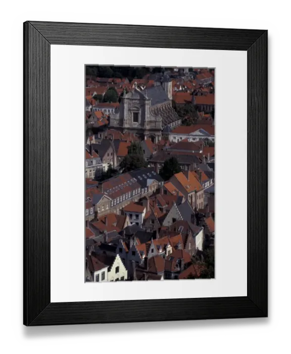Framed Print : EUROPE, Belgium, Old town Bruges Rooftops Framed Print : EUROPE, Belgium, Old town Bruges Rooftops