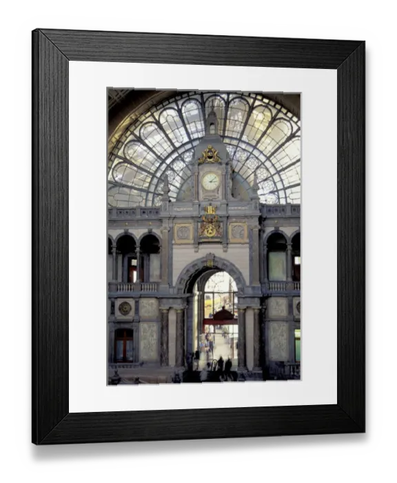 Framed Print : Europe, Belgium, Antwerp. Railroad station