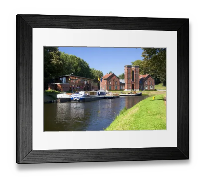 Framed Print : The Central Canal at La Louviere in the province of Hainaut in southwestern Belgium Framed Print : The Central Canal at La Louviere in the province of Hainaut in southwestern Belgium