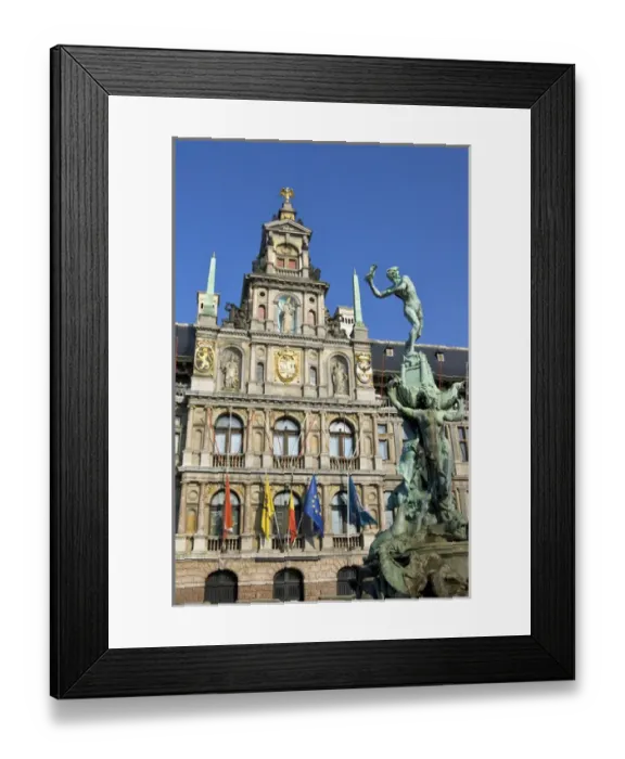 Framed Print : Europe, Belgium, Antwerpen, Antwerp, the Brabo Fountain by Jef Lambeaux (1887) in Framed Print : Europe, Belgium, Antwerpen, Antwerp, the Brabo Fountain by Jef Lambeaux (1887) in