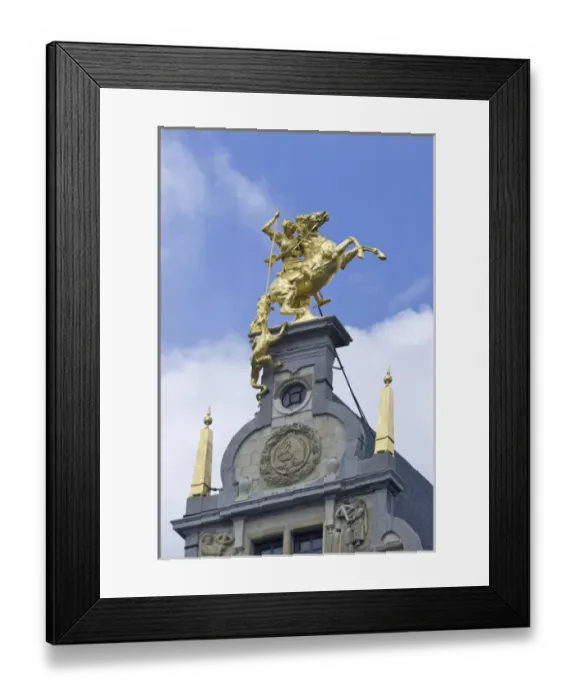 Framed Print : Europe, Belgium, Flanders, Antwerp Province, Antwerp, guild houses in Grote Markt, St