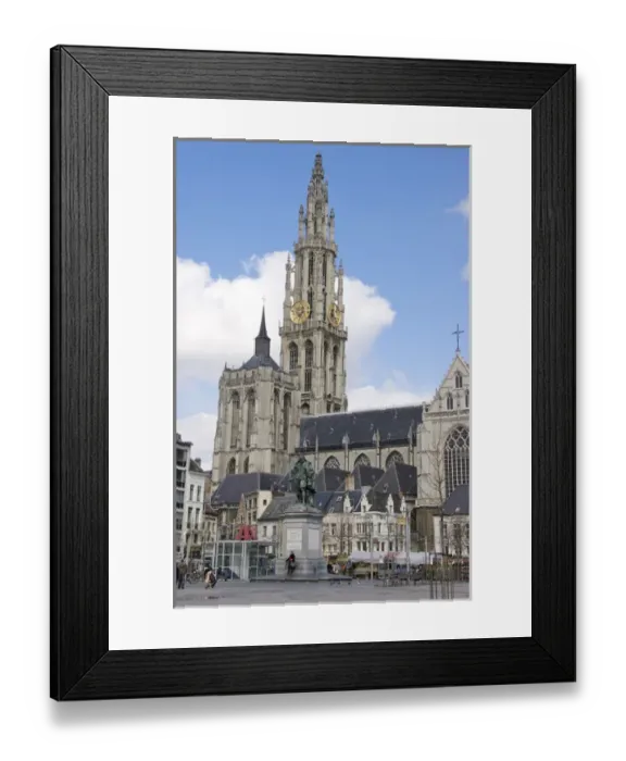 Framed Print : Europe, Belgium, Flanders, Antwerp Province, Antwerp, the Groenplaats or green square