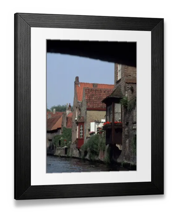 Framed Print : Europe, Belgium, Bruges Houses on river Framed Print : Europe, Belgium, Bruges Houses on river