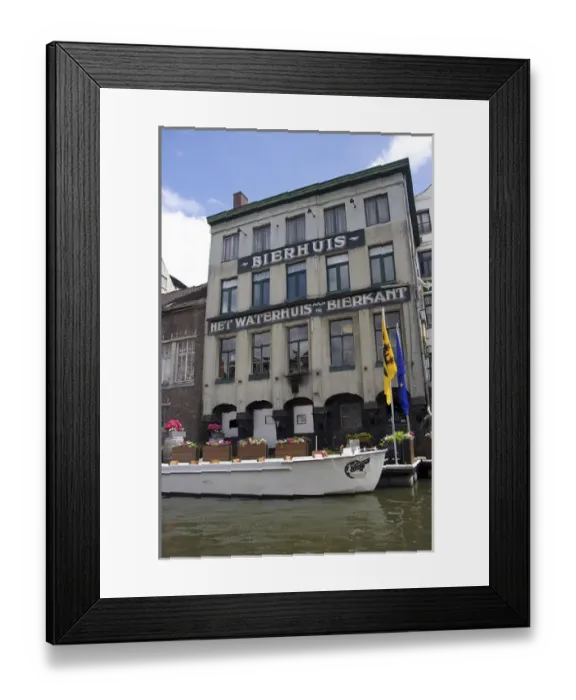 Framed Print : Europe, Belgium, Ghent. A beer hall on the Ghent waterfront Framed Print : Europe, Belgium, Ghent. A beer hall on the Ghent waterfront