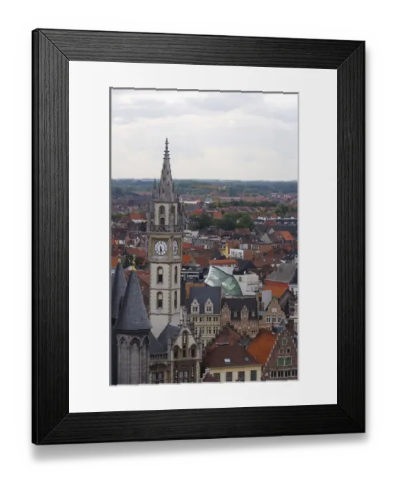 Framed Print : Europe, Belgium, Ghent. From the top of the belfry, a view of Ghents medieval Framed Print : Europe, Belgium, Ghent. From the top of the belfry, a view of Ghents medieval