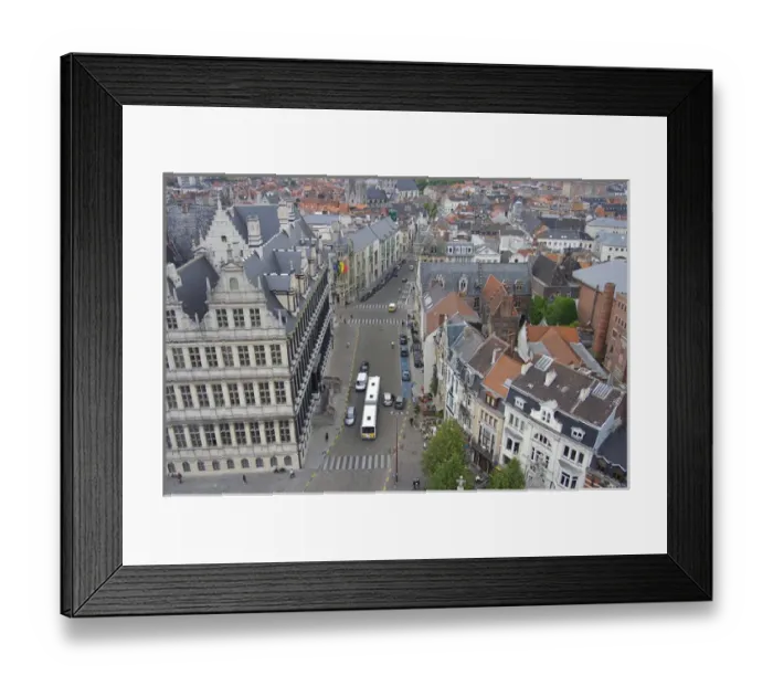 Framed Print : Europe, Belgium, Ghent. From the top of the belfry, a view of Ghent