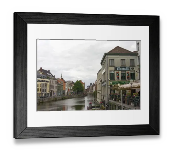 Framed Print : Europe, Belgium, Ghent. Buildings along the water in Ghent Framed Print : Europe, Belgium, Ghent. Buildings along the water in Ghent