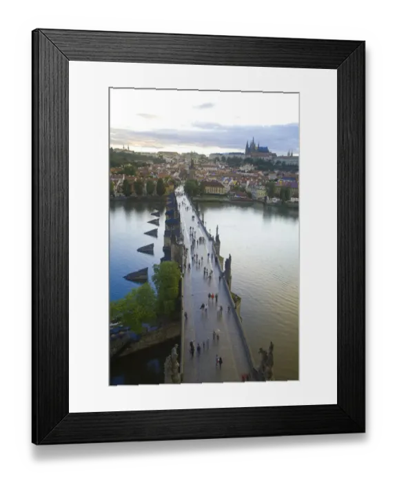 Framed Print : View from 14th Century Old Town Bridge Tower, Karluv Most (Charles Bridge) Historical