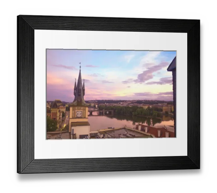 Framed Print : View from 14th Century Old Town Bridge Tower, Karluv Most (Charles Bridge) Historical