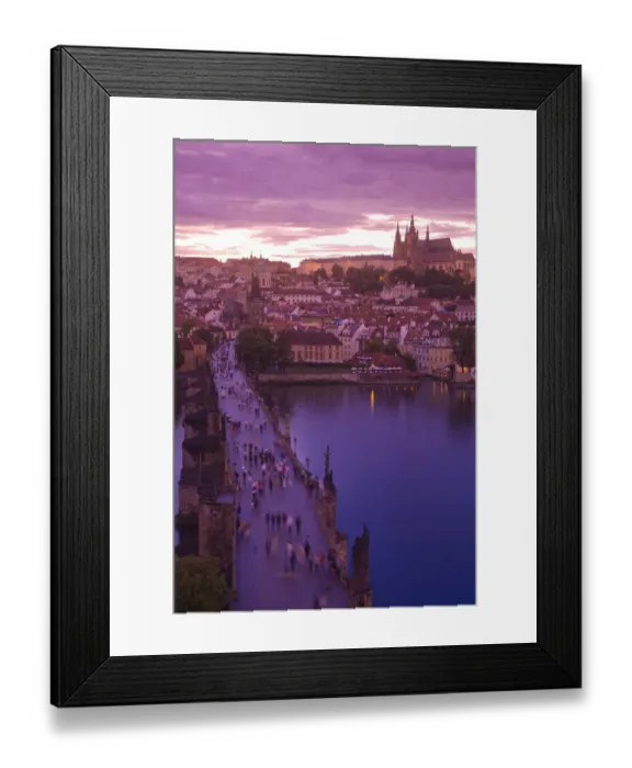 Framed Print : View from 14th Century Old Town Bridge Tower, Karluv Most (Charles Bridge) Historical