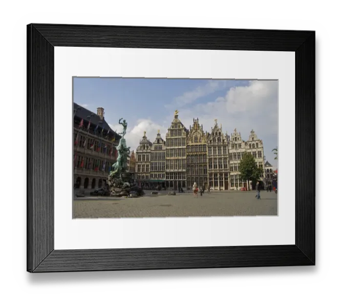 Framed Print : Europe, Belgium, Antwerp. A woman photographs a small child in the center of Antwerp s Framed Print : Europe, Belgium, Antwerp. A woman photographs a small child in the center of Antwerp s