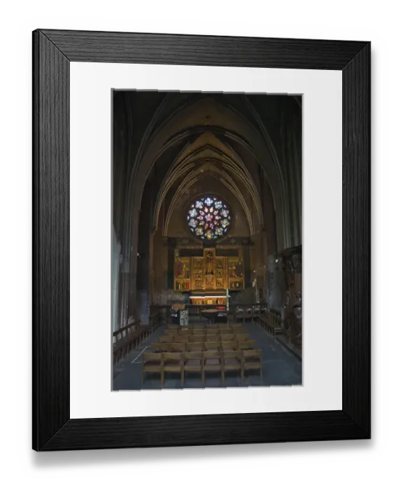 Framed Print : Europe, Belgium, Antwerp. A chapel under a rose window inside Onze Lieve Vrouwekathedraal Framed Print : Europe, Belgium, Antwerp. A chapel under a rose window inside Onze Lieve Vrouwekathedraal
