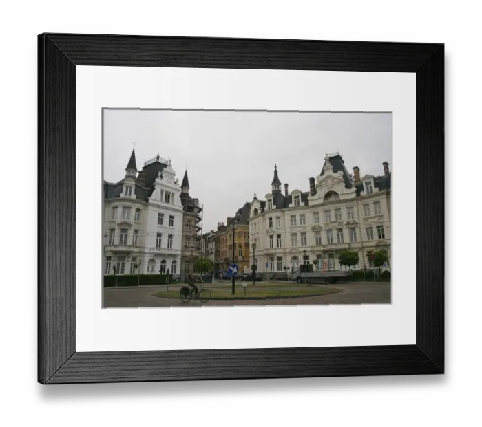 Framed Print : Europe, Belgium, Antwerp. Palatial homes among the ecclectic architecture of Antwerp s